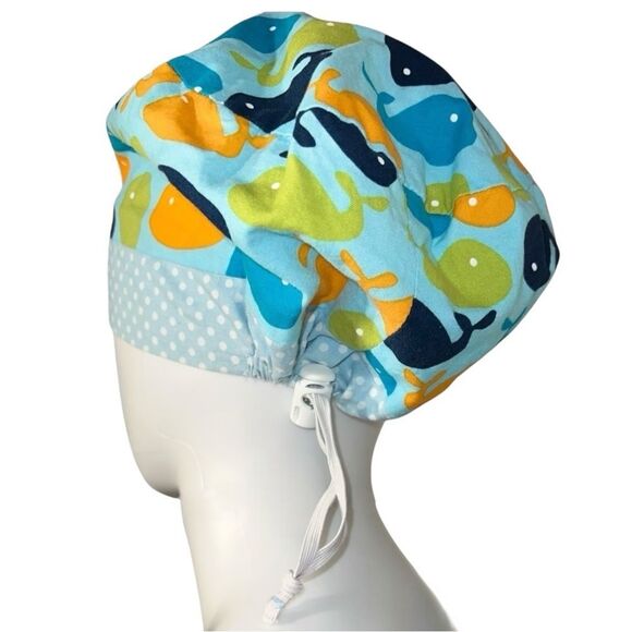 Whale/Polka Dot Contrast Euro Scrub Hat - Picture 5 of 7